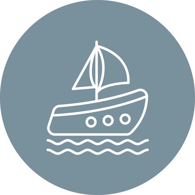 Imagen vectorial del icono del barco de vela Se puede usar para viajes