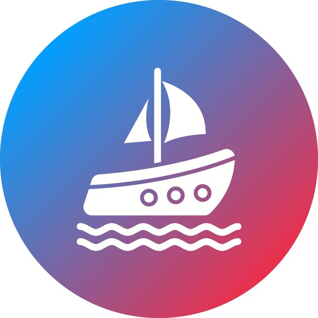 Imagen vectorial del icono del barco de vela Se puede usar para viajes