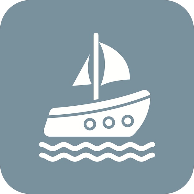 Imagen vectorial del icono del barco de vela Se puede usar para viajes