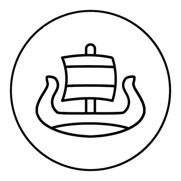 Imagen vectorial del icono del barco vikingo se puede usar para los vikingos