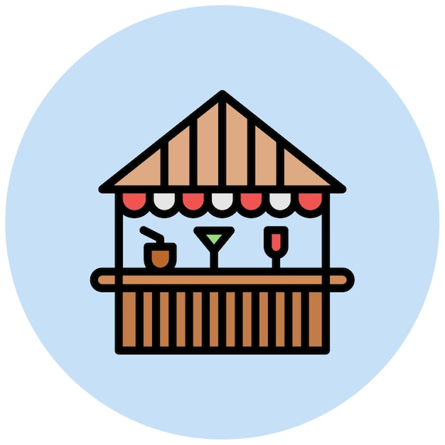 Imagen vectorial del icono de la barra de playa Se puede usar para Beach Resort