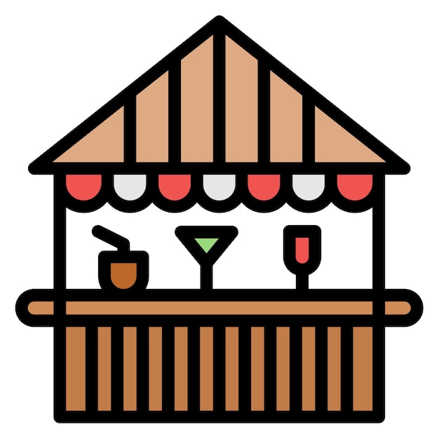 Imagen vectorial del icono de la barra de playa Se puede usar para Beach Resort