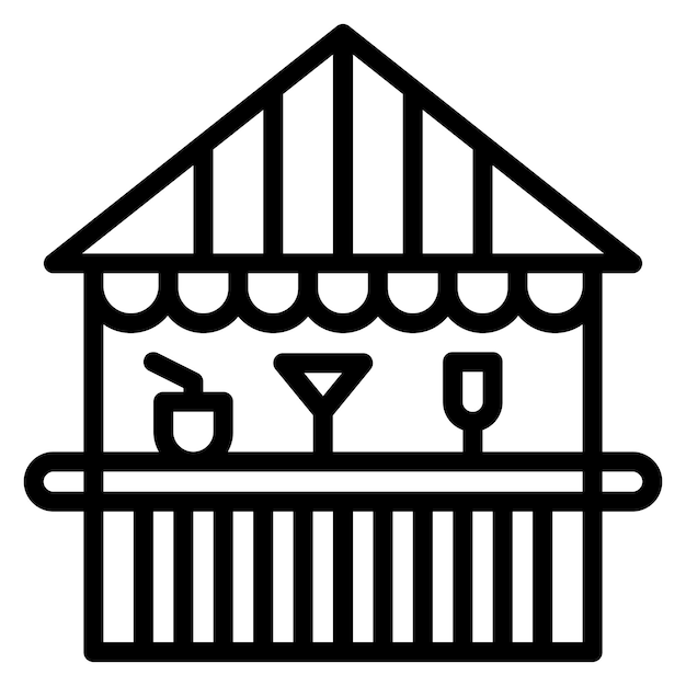 Imagen vectorial del icono de la barra de playa Se puede usar para Beach Resort