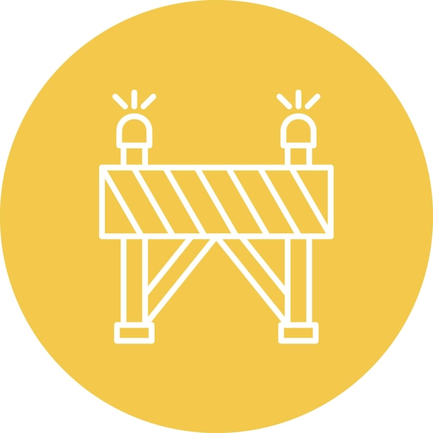 Imagen vectorial del icono de la barrera de la carretera Se puede utilizar para la protección y la seguridad