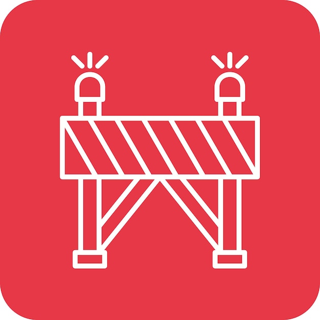 Imagen vectorial del icono de la barrera de la carretera Se puede utilizar para la protección y la seguridad