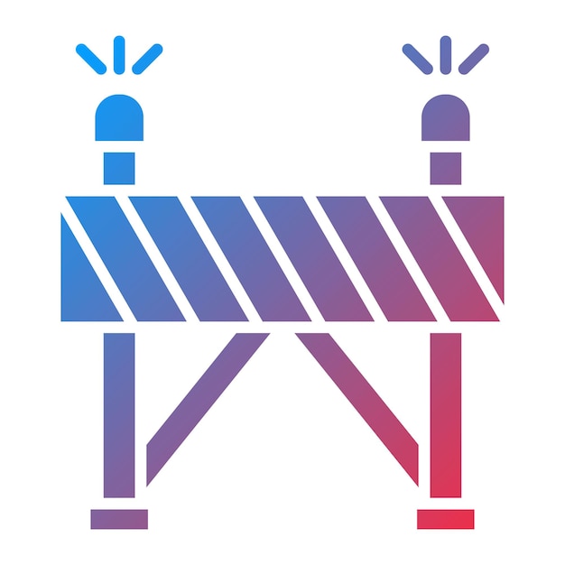 Imagen vectorial del icono de la barrera de la carretera Se puede utilizar para la protección y la seguridad