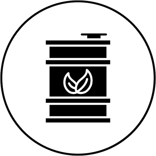 Imagen vectorial del icono del barril de biocombustible Se puede utilizar para la energía sostenible