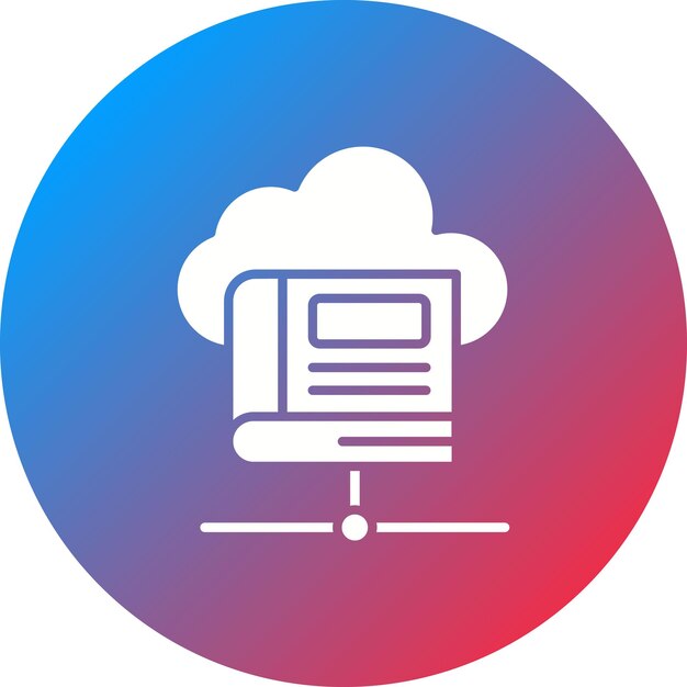Imagen vectorial del icono de la base de datos de estudio Se puede utilizar para el aprendizaje