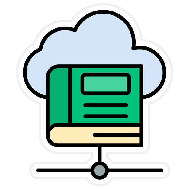 Imagen vectorial del icono de la base de datos de estudio Se puede utilizar para el aprendizaje