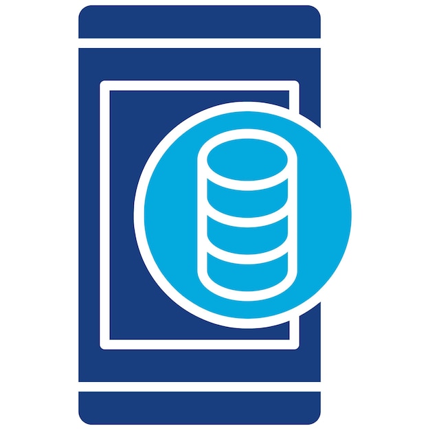 Imagen vectorial de icono de base de datos móvil Se puede utilizar para alojamiento web