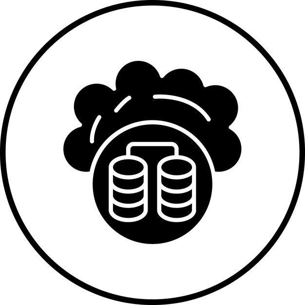 Imagen vectorial del icono de la base de datos en la nube Se puede utilizar para el alojamiento web