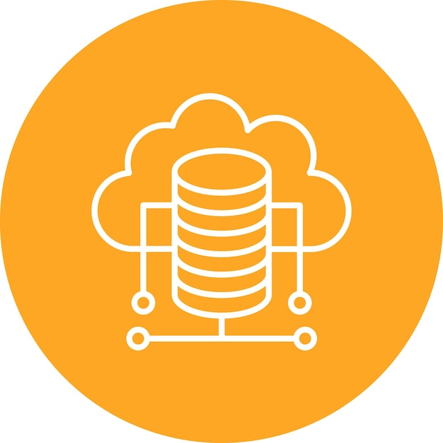 Imagen vectorial del icono de la base de datos en la nube Se puede utilizar para la computación en la nube