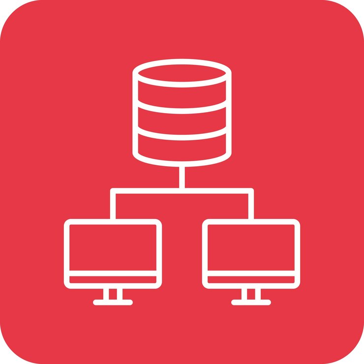 Vector imagen vectorial del icono de la base de datos de red se puede utilizar para el alojamiento web