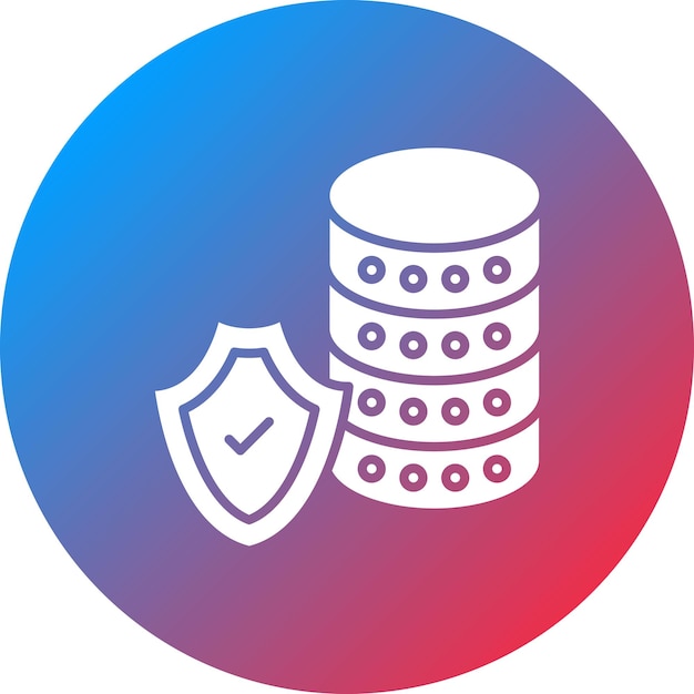 Imagen vectorial de icono de base de datos segura Puede utilizarse para redes y intercambio de datos