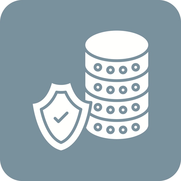 Imagen vectorial de icono de base de datos segura Puede utilizarse para redes y intercambio de datos