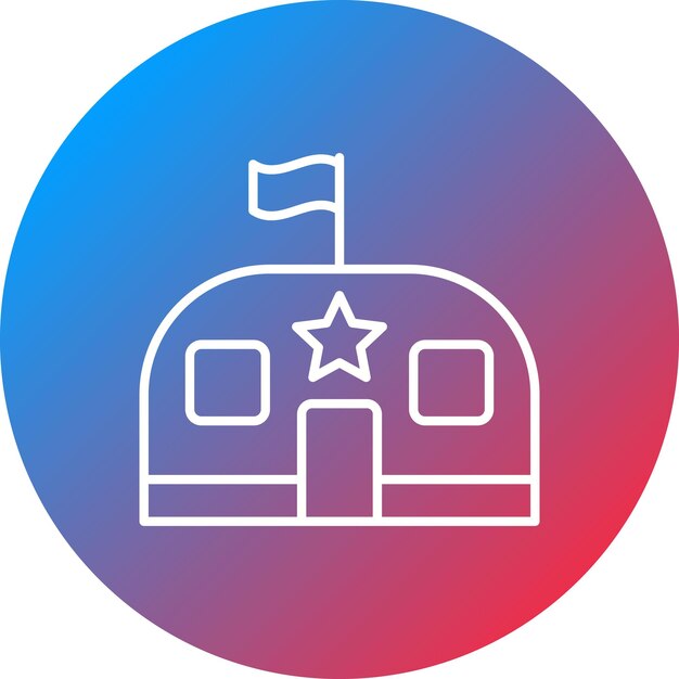 Imagen vectorial del icono de la Base Militar Se puede usar para Militar