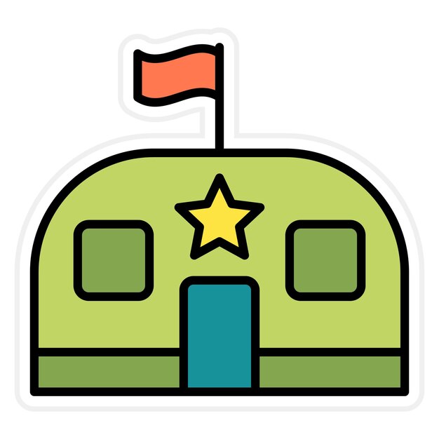 Imagen vectorial del icono de la Base Militar Se puede usar para Militar