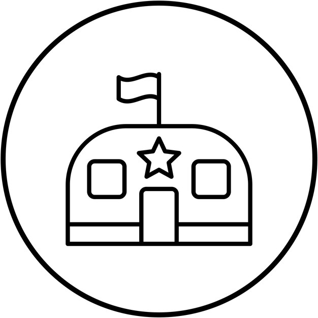 Imagen vectorial del icono de la Base Militar Se puede usar para Militar