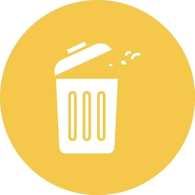 Imagen vectorial del icono de la basura Se puede usar para papelería de oficina