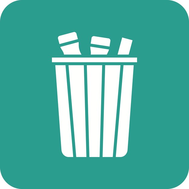 Imagen vectorial del icono de la basura Se puede utilizar para la limpieza de la casa