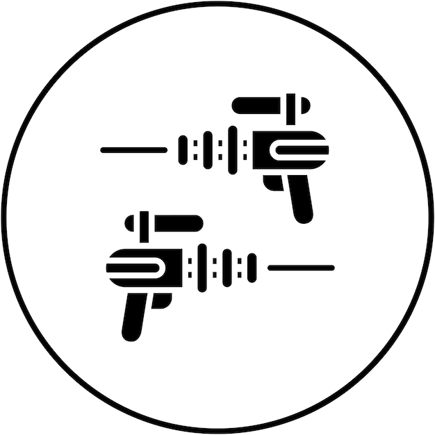 Imagen vectorial de icono de batalla con láser Se puede usar para el parque temático