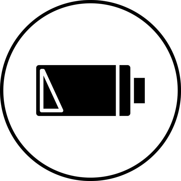 Imagen vectorial del icono de batería baja Se puede usar para la batería y la energía