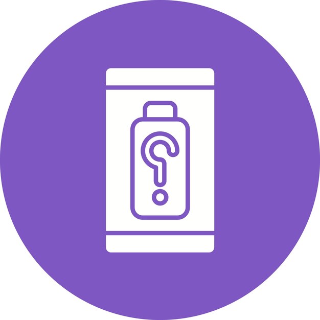 Imagen vectorial de icono de batería desconocida Se puede usar para la UI móvil