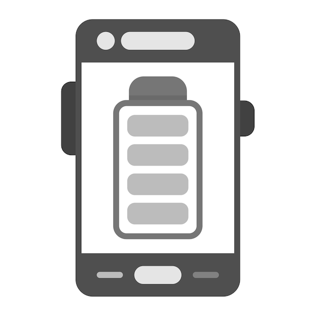Imagen vectorial del icono de la batería Se puede utilizar para el desarrollo de aplicaciones móviles