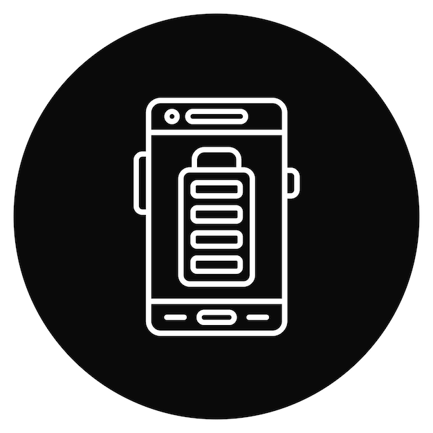 Imagen vectorial del icono de la batería Se puede utilizar para el desarrollo de aplicaciones móviles