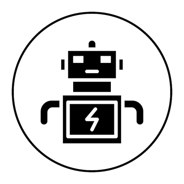 Imagen vectorial del icono de la batería del robot Se puede usar para la ciencia ficción