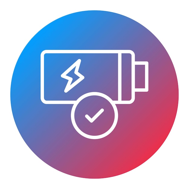 Imagen vectorial de icono de batería verificada Se puede utilizar para la batería y la energía