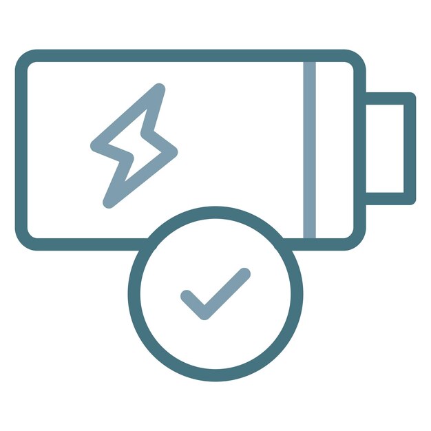 Imagen vectorial de icono de batería verificada Se puede utilizar para la batería y la energía