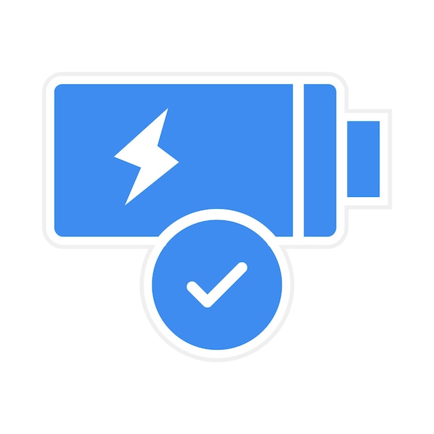 Imagen vectorial de icono de batería verificada Se puede utilizar para la batería y la energía