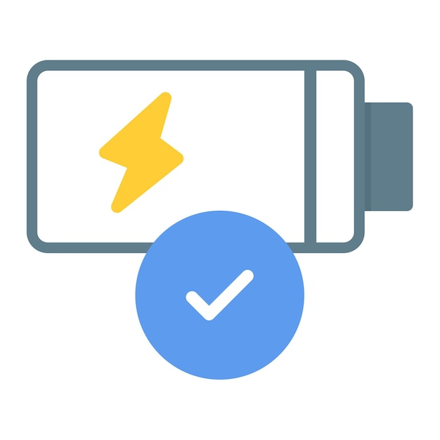 Imagen vectorial de icono de batería verificada Se puede utilizar para la batería y la energía