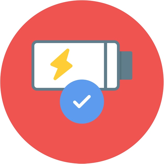 Imagen vectorial de icono de batería verificada Se puede utilizar para la batería y la energía
