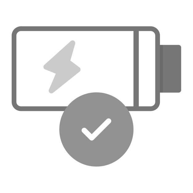 Imagen vectorial de icono de batería verificada Se puede utilizar para la batería y la energía