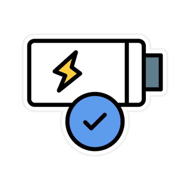 Imagen vectorial de icono de batería verificada Se puede utilizar para la batería y la energía