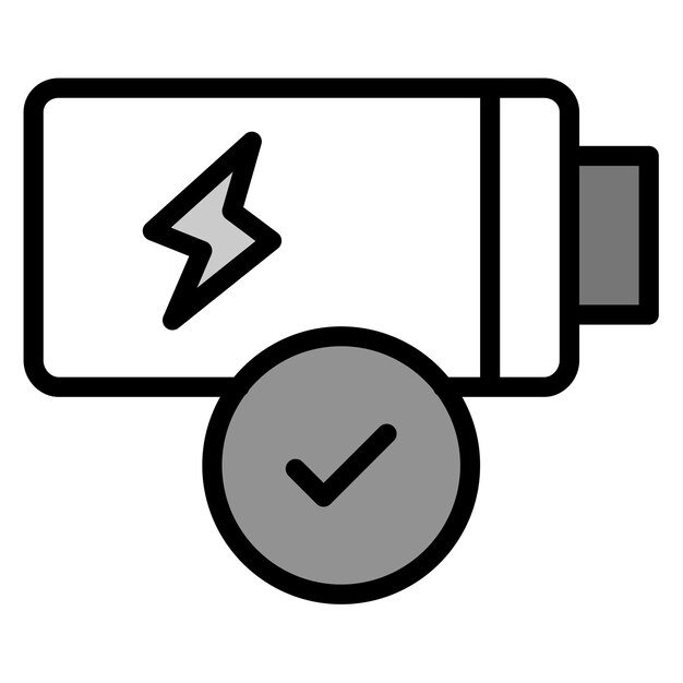 Imagen vectorial de icono de batería verificada Se puede utilizar para la batería y la energía