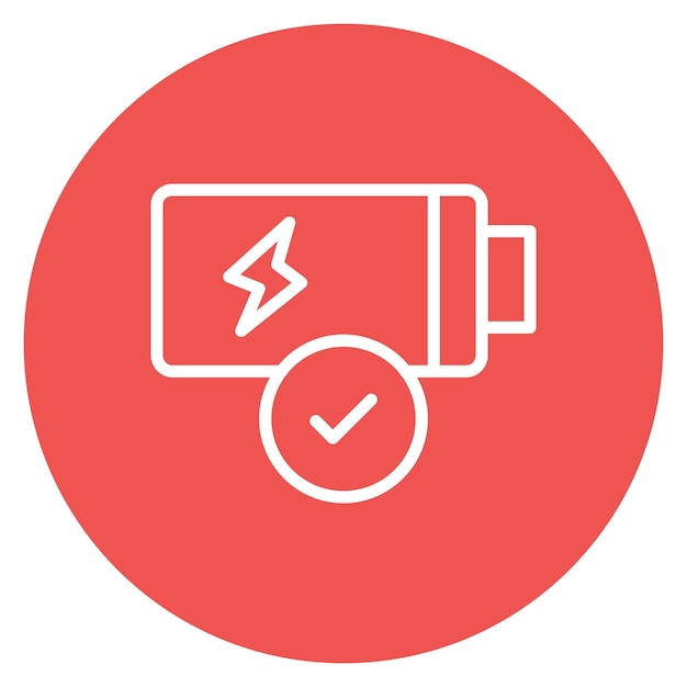Imagen vectorial de icono de batería verificada Se puede utilizar para la batería y la energía