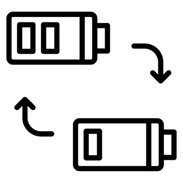 Imagen vectorial del icono de las baterías intercambiables Se puede utilizar para la batería y la energía