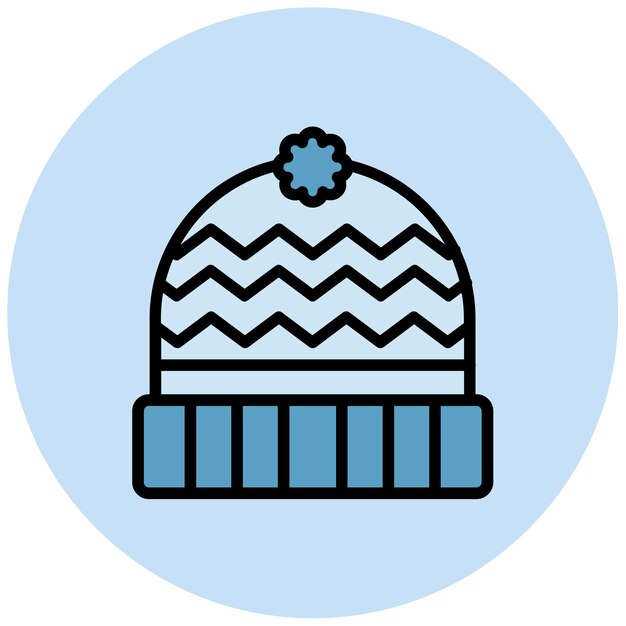 Imagen vectorial del icono de Beanie Se puede usar para la estación de esquí