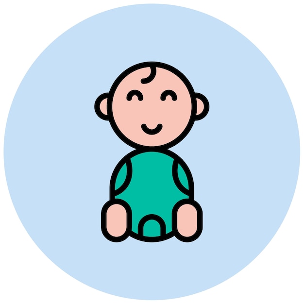 La imagen vectorial del icono del bebé feliz se puede usar para la maternidad