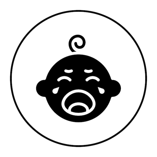 Imagen vectorial de icono de bebé llorando Se puede usar para baby shower