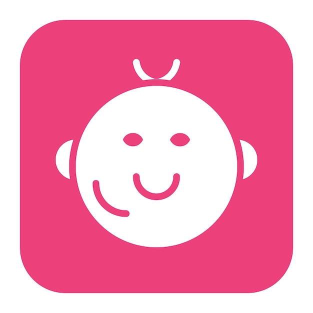 La imagen vectorial del icono del bebé sonriente se puede usar para la ducha del bebé