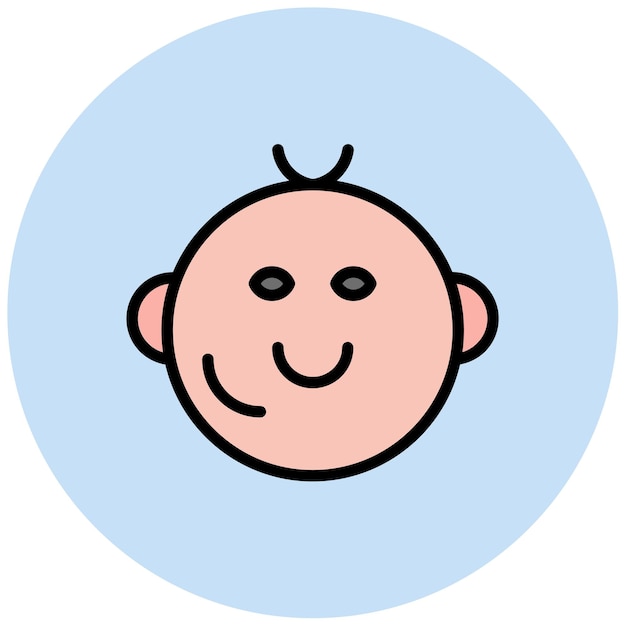 La imagen vectorial del icono del bebé sonriente se puede usar para la ducha del bebé