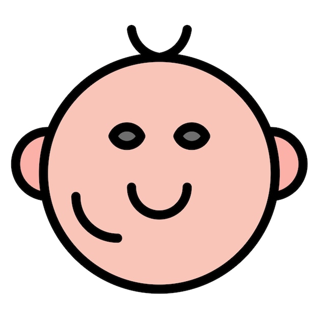 La imagen vectorial del icono del bebé sonriente se puede usar para la ducha del bebé