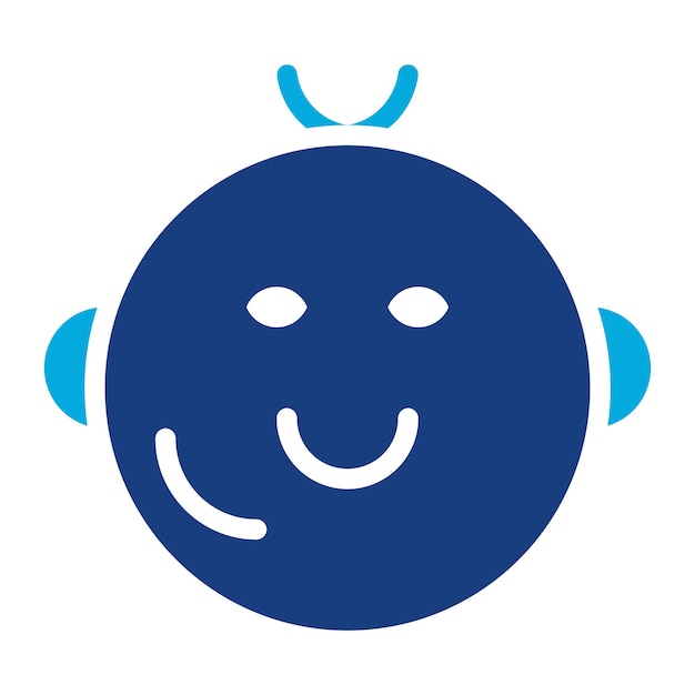 La imagen vectorial del icono del bebé sonriente se puede usar para la ducha del bebé