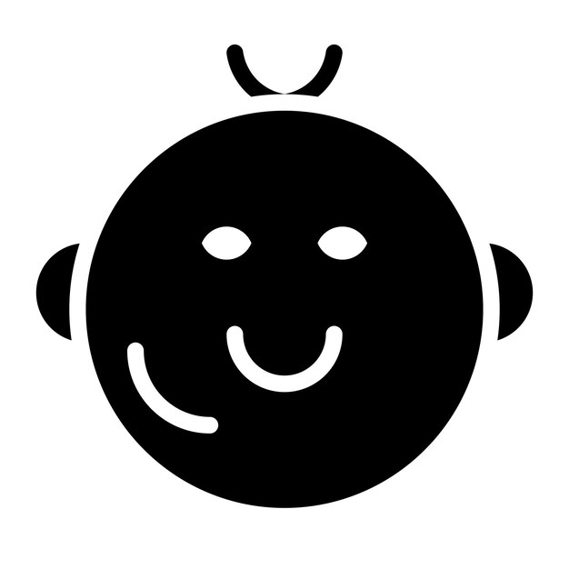 La imagen vectorial del icono del bebé sonriente se puede usar para la ducha del bebé