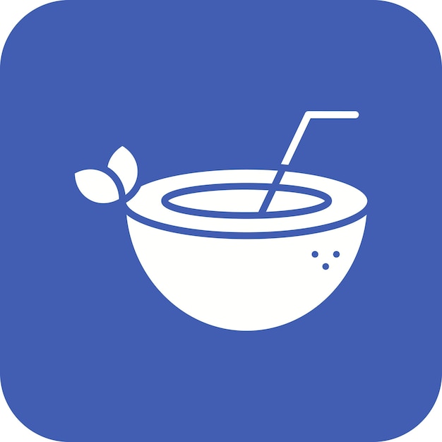 Imagen vectorial del icono de la bebida de coco Se puede usar para bebidas
