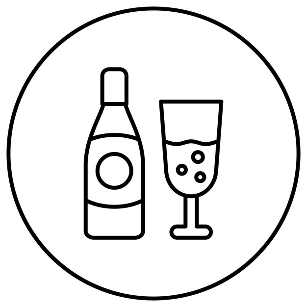 Imagen vectorial del icono de la bebida Se puede usar para bodas